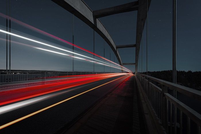 Bridge at night STOCK