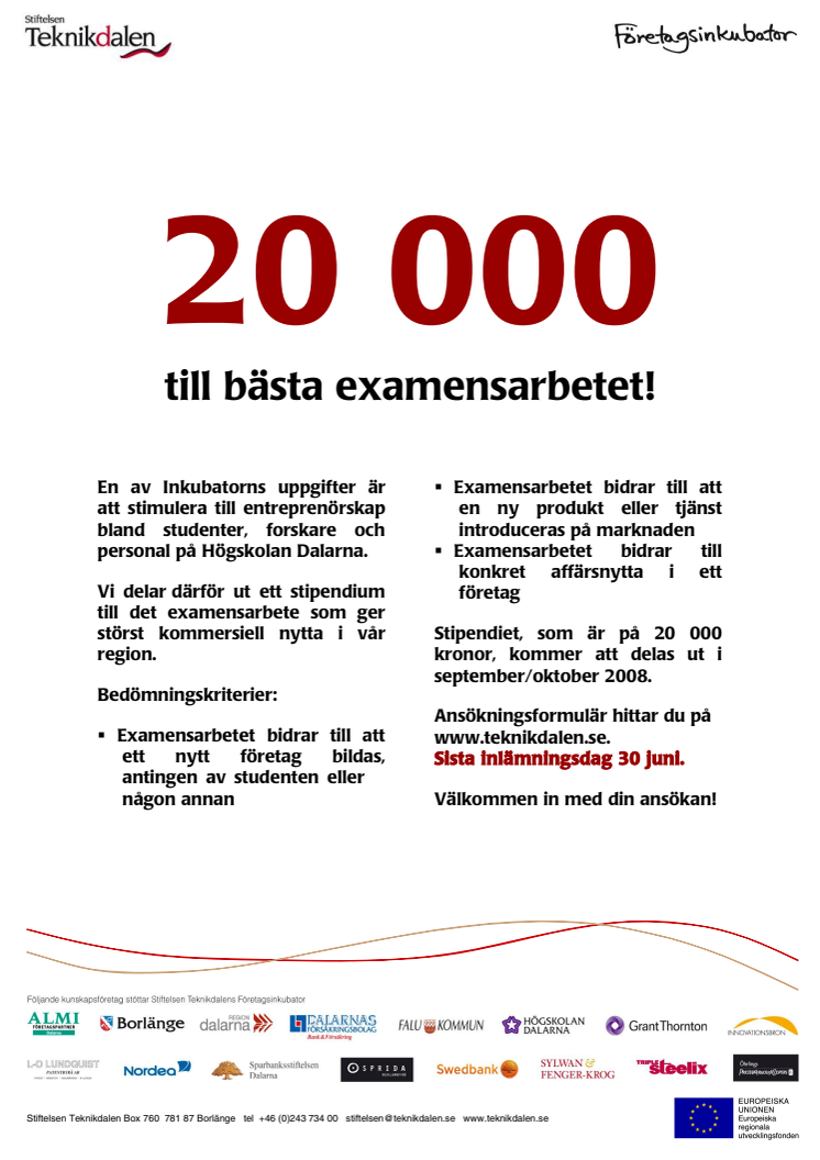 20 000 till det bästa examensarbetet