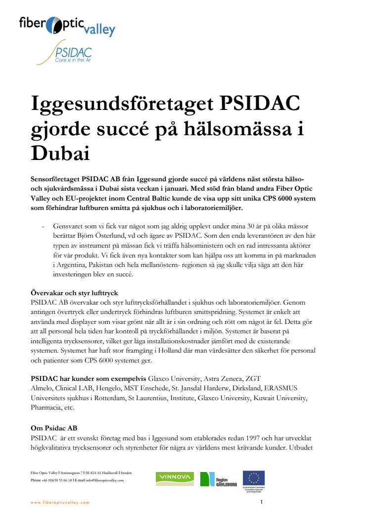​Iggesundsföretaget PSIDAC gjorde succé på hälsomässa i Dubai