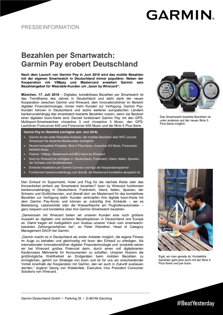 Bezahlen per Smartwatch:  Garmin Pay erobert Deutschland