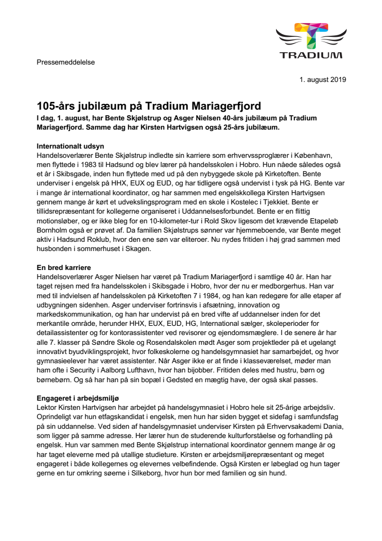 105-års jubilæum på Tradium Mariagerfjord