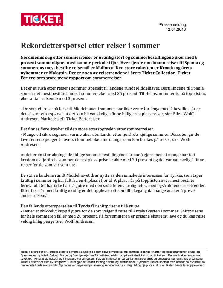 Rekordetterspørsel etter reiser i sommer