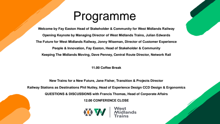 West Midlands Railway - Recovery and Inspiration Conference - June 2020