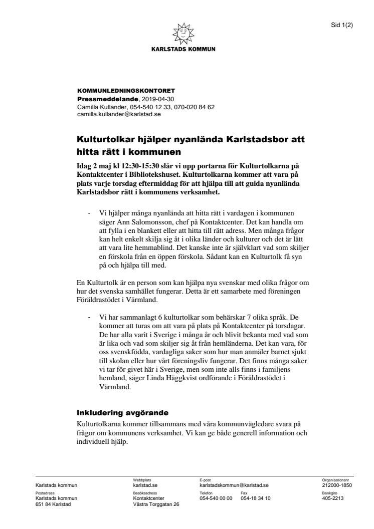 Kulturtolkar hjälper nyanlända Karlstadsbor att hitta rätt i kommunen