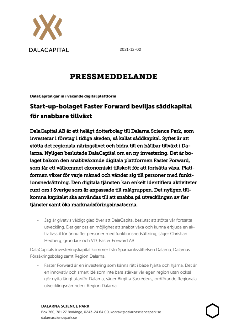 2021-12-02 PRM Faster Forward beviljas såddkapital för snabbare tillväxtl_DalaCapital.pdf