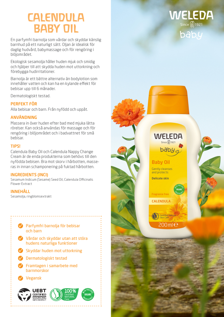 Calendula Baby Oil