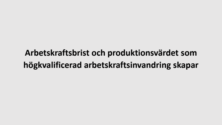 Produktionsvärdet av kvalificerad arbetskraft