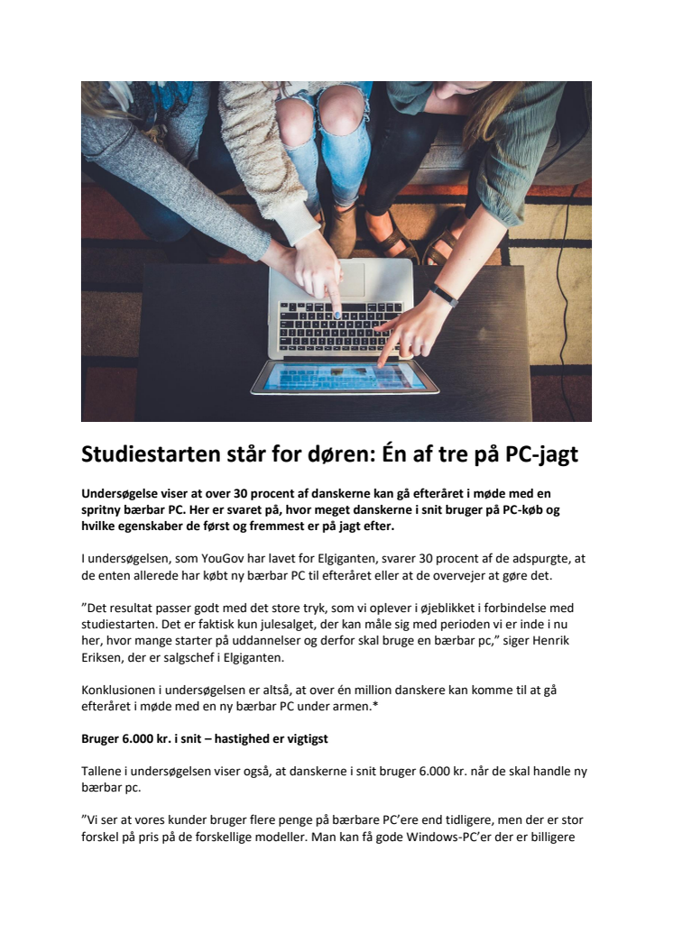 Studiestarten står for døren: Én af tre på PC-jagt 
