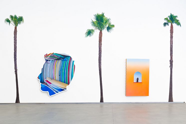 Alex Israel, Self-portrait (Surf Shop) , 2016, AND Untitled (Flat with Niche), 2014