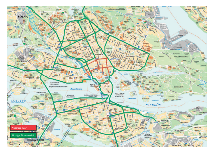 Karta över alternativa vägar