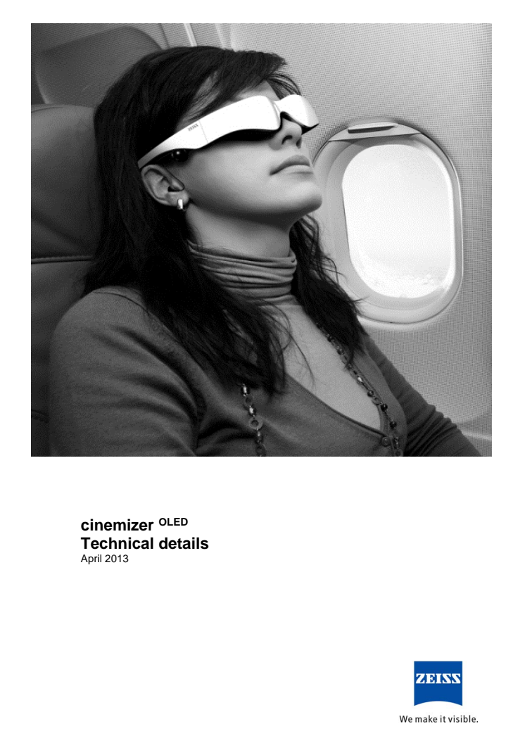 Zeiss Cinemizer OLED technical datasheet