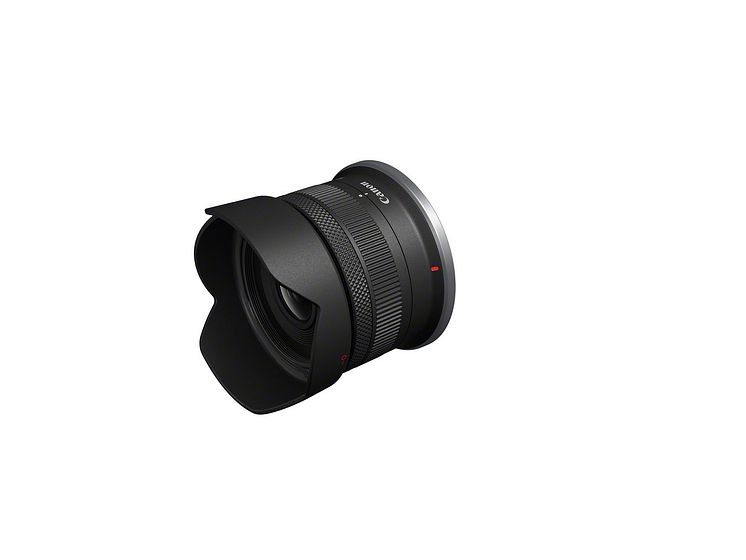 Canon_RF-S 10-18mm F4.5-6.3 IS STM_Front_Slant_with_hood