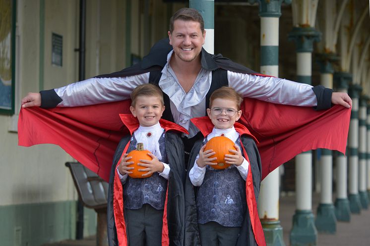 A family had a fang-tastic time at a pumpkin patch