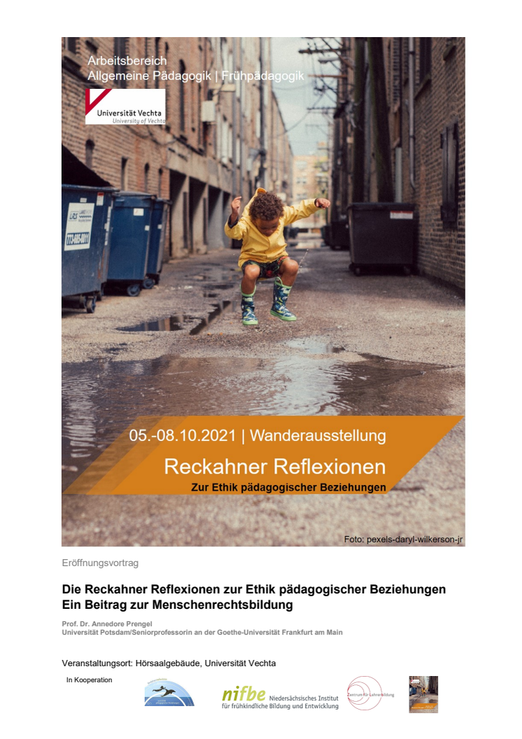 Wanderausstellung zu den „Reckahner Reflexionen“ / Führungen und Micro-Workshops an der Uni Vechta