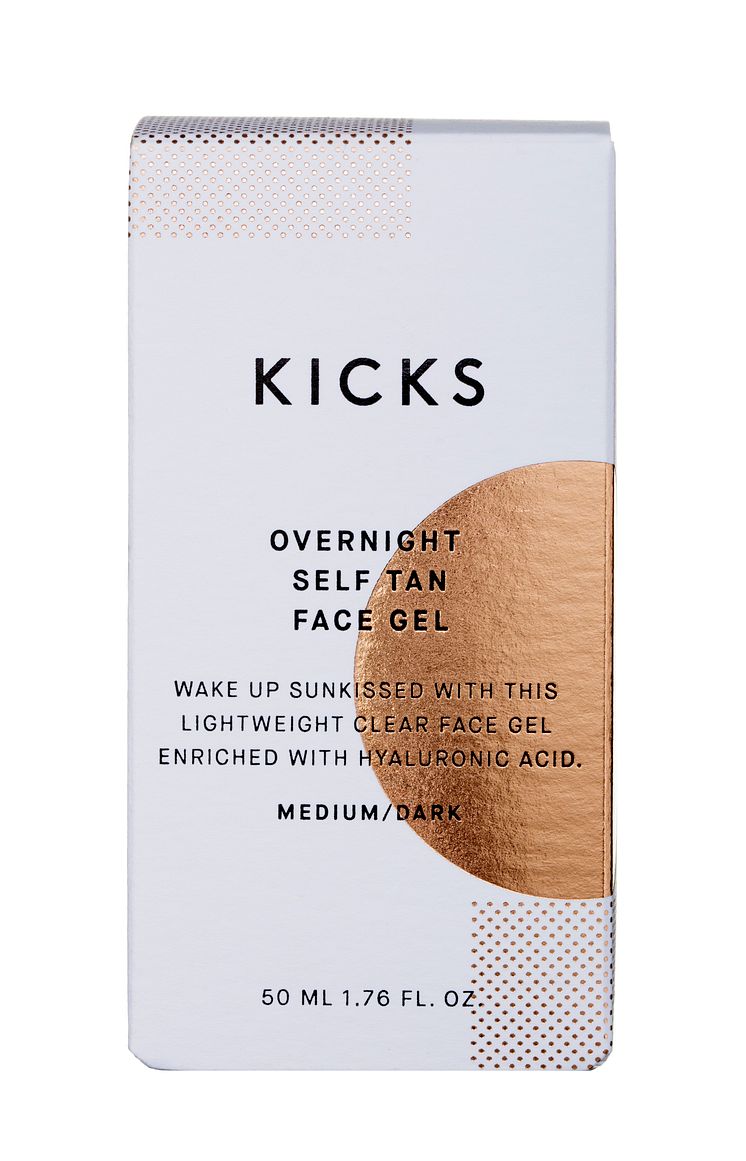 KICKS Overnight Self Tan Face Gel MediumDark closed