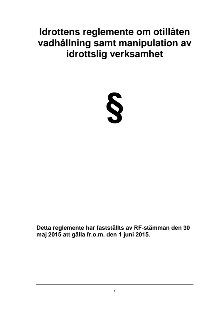 Antimatchfixing-reglementet