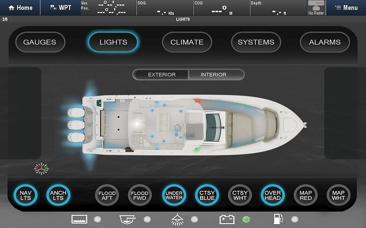 High res image - Raymarine - Digital switching layout on powerboat
