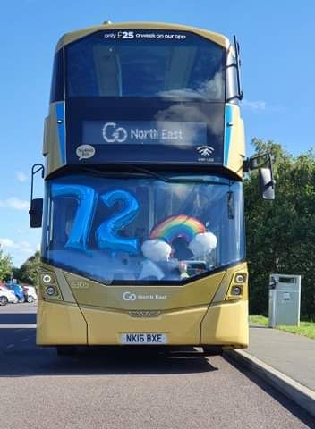 Go North East celebrates NHS birthday by wearing blue and clapping at regional landmarks