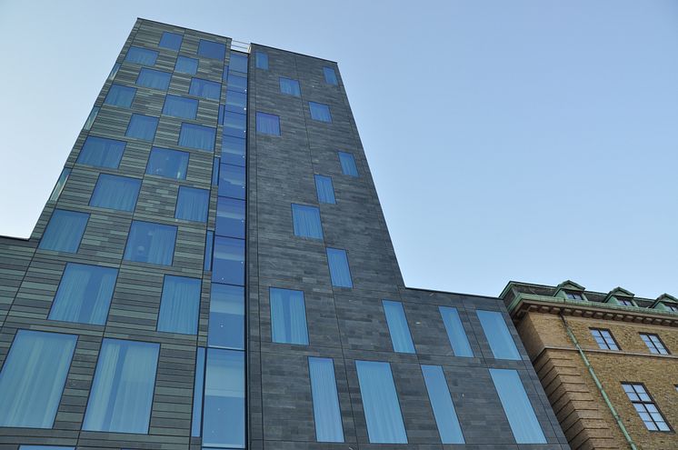 Fasadskiffer på Hotell Post i Göteborg
