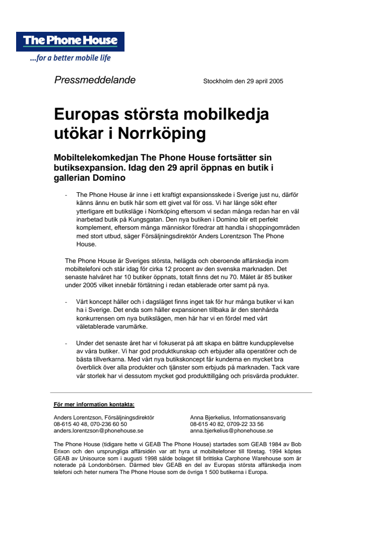 Europas största mobilkedja utökar i Norrköping