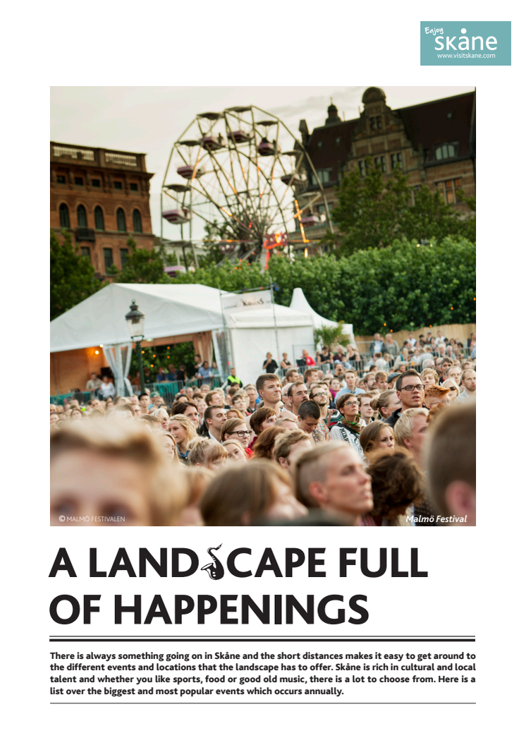 PRESSINFO: A landscape full of happenings