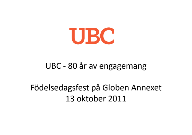 UBC hade 80-årsfest på Globen Annexet
