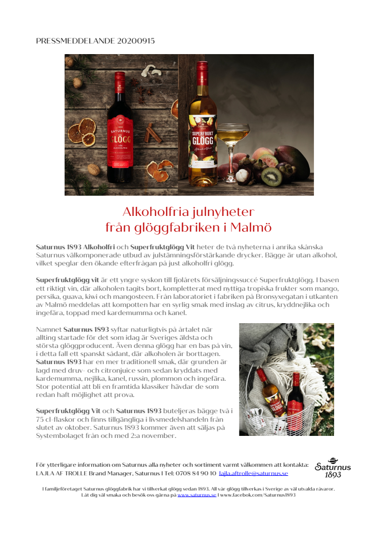 Alkoholfria julnyheter från glöggfabriken i Malmö