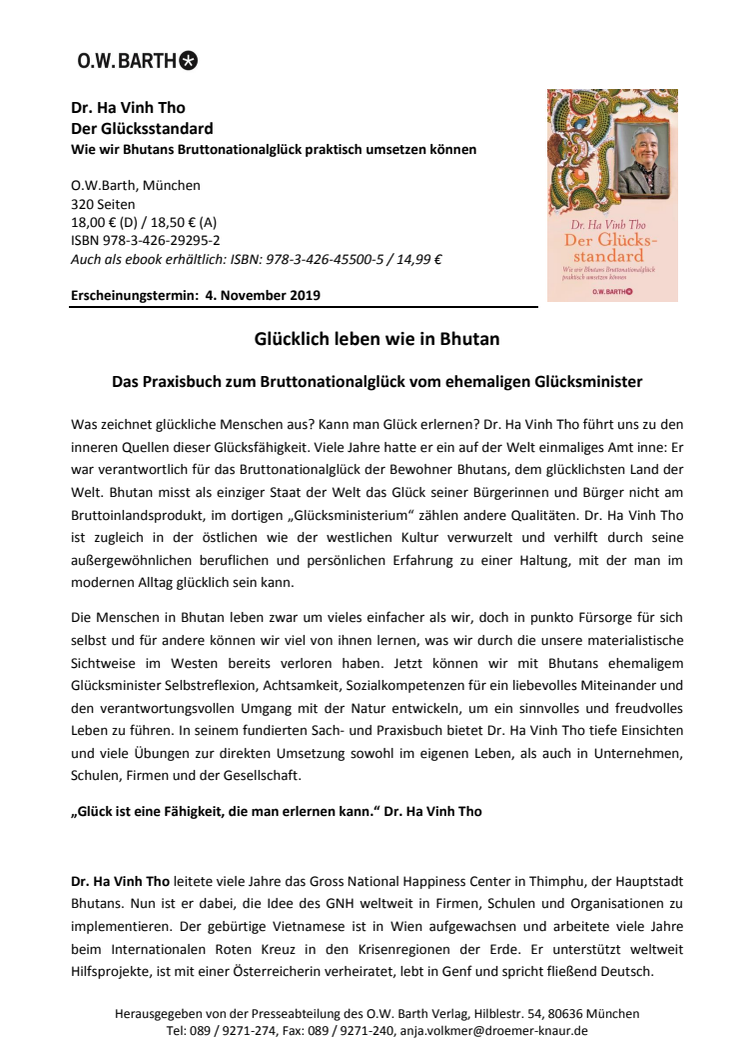 Pressemitteilung Der Glücksstandard