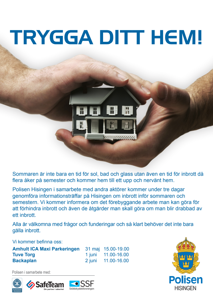 Trygga ditt hem - Polisen Hisingen i samarbete med SafeTeam