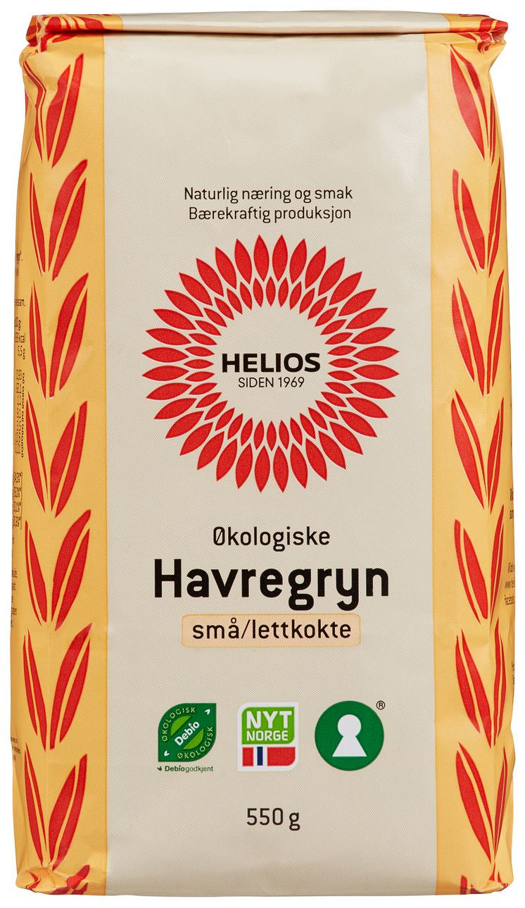 Helios havregryn små/lettkokte økologisk 550 g