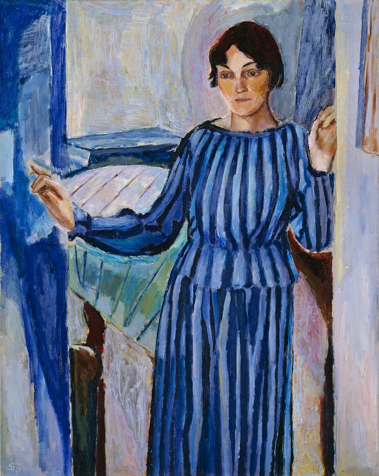 Livets dans. Henrik Sørensen, Gudrun i døren. Malerens hustru, 1917