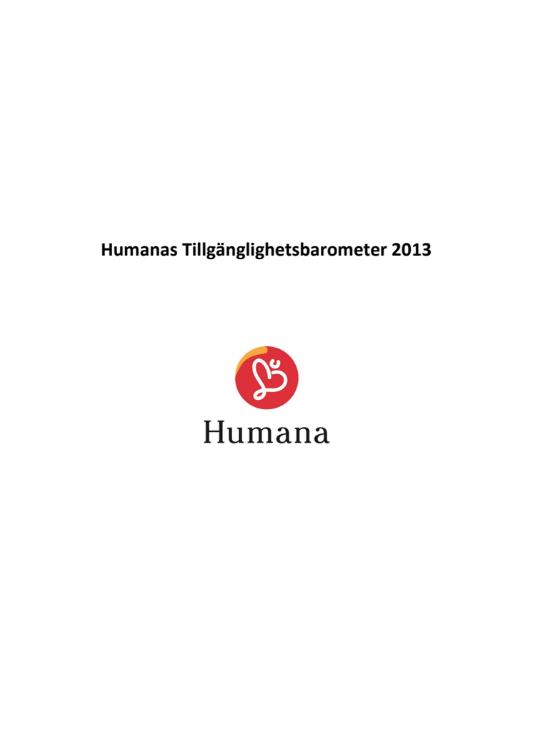 Humanas tillgänglighetsbarometer 2013