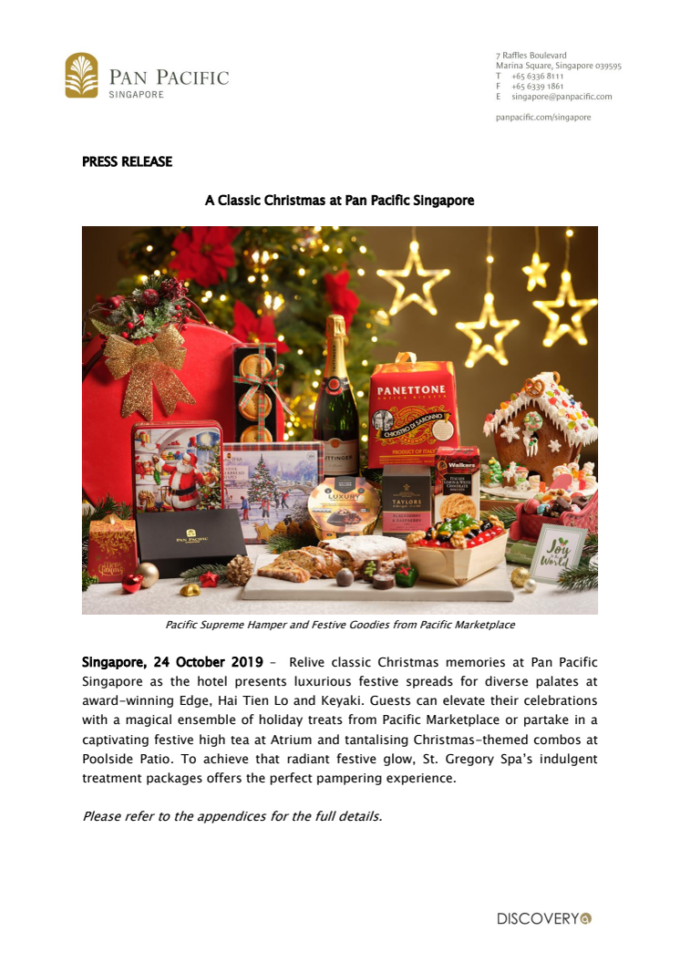 A Classic Christmas at Pan Pacific Singapore