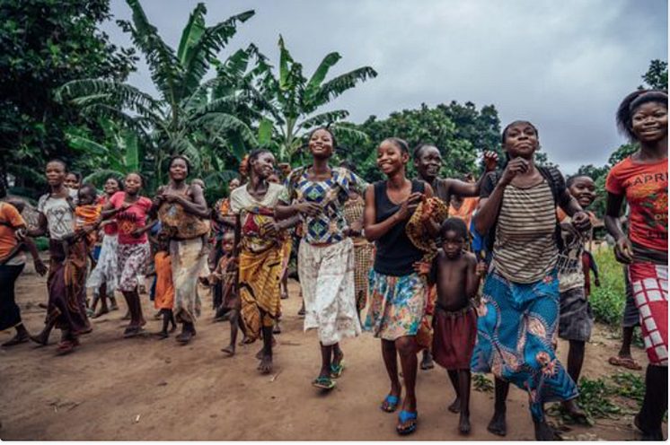 Women Children Greeting Visitors Mai Ndombe