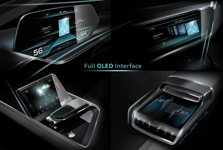 Audi e-tron quattro concept OLED-based operating and display concept