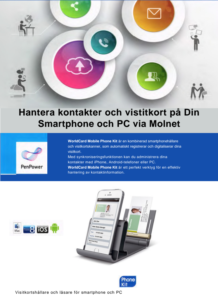 WorldCard Mobile Phone Kit - Visitkortskannern för smartphone, PC och Mac
