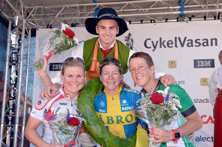 De tre bästa damerna i Cykelvasan 2015