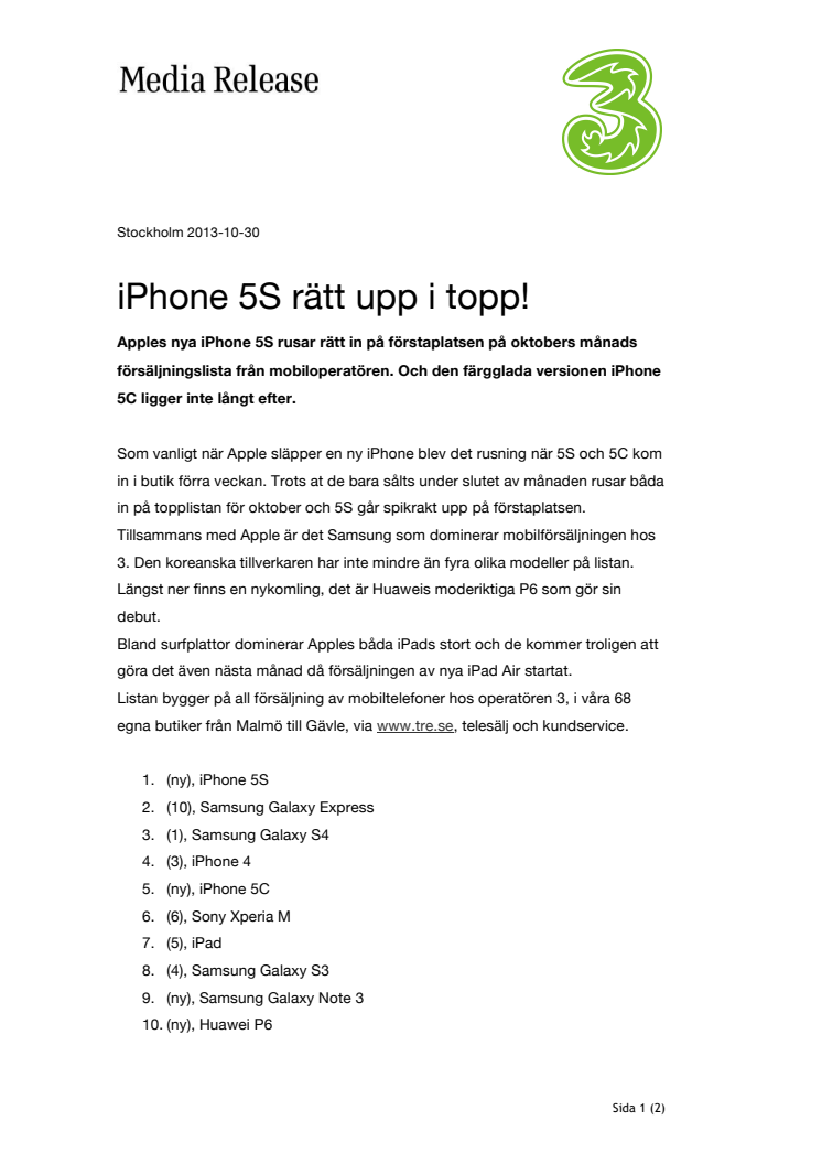 iPhone 5S rätt upp i topp!