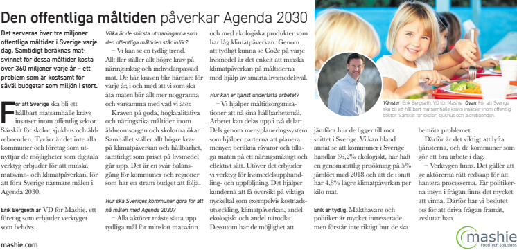 DEN OFFENTLIGA MÅLTIDEN PÅVERKAR AGENDA 2030!