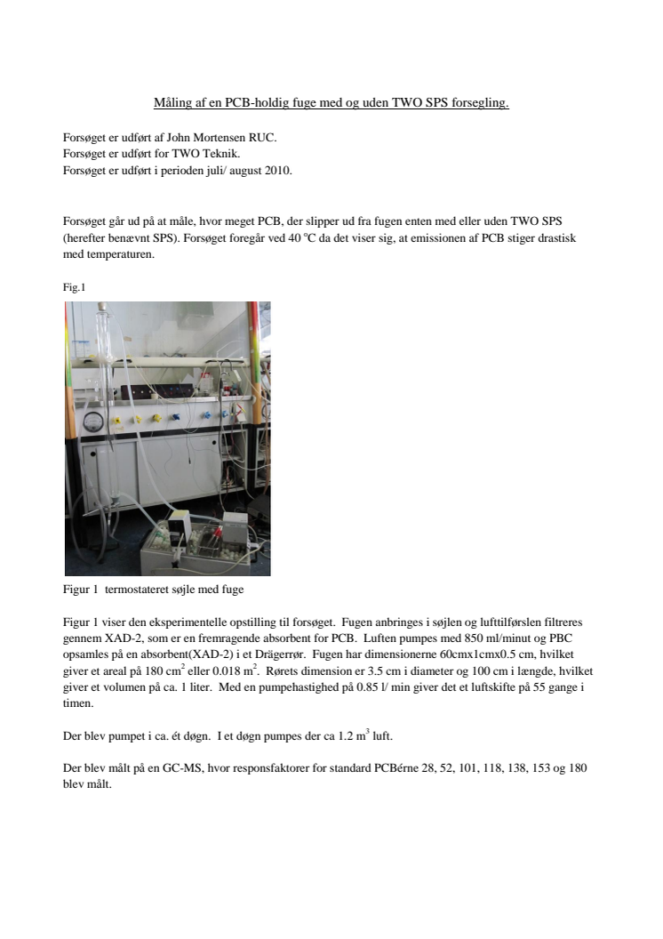 Dokumentation af SPS Primær forseglingsevne for PCB - juli 2010