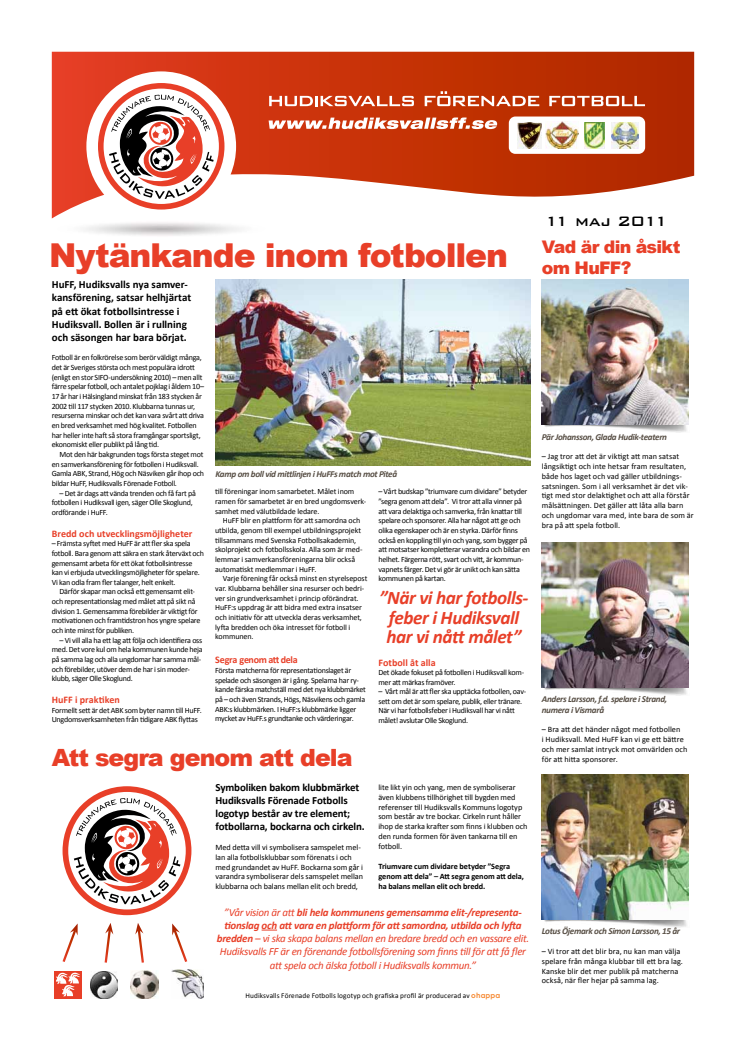 Informationsbilaga Hudiksvalls Förenade Fotboll