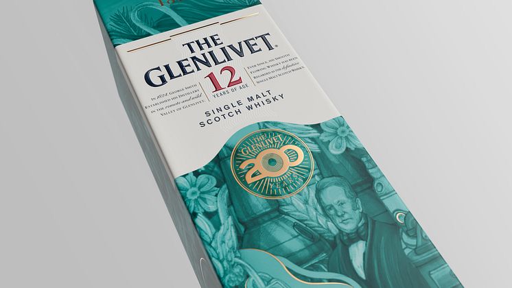 The Glenlivet 12YO 200th Anniversary 70cl carton closeup