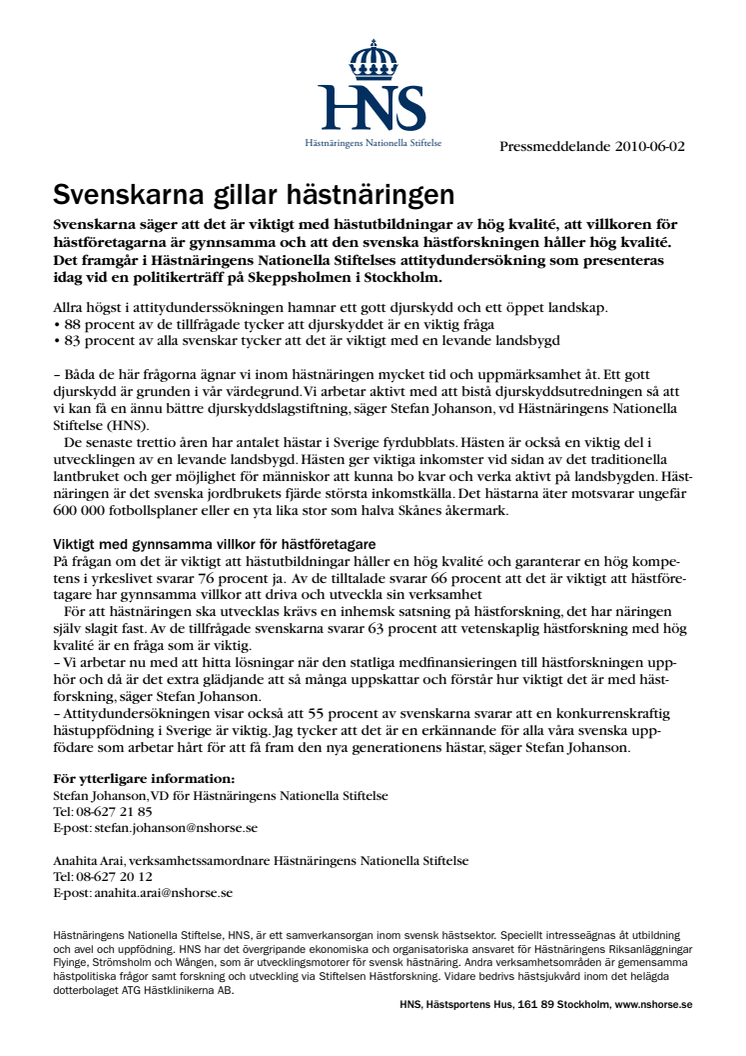 Svenskarna gillar hästnäringen 