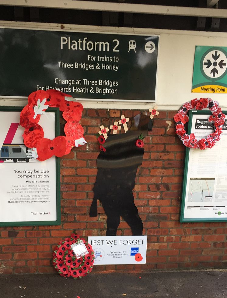 100 year Armistice commemorations at Salfords station in Surrey