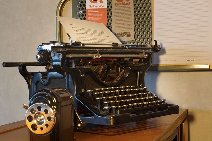 Typewriter at U&Me Hotel in Umeå, Sweden, by Stylt Trampoli