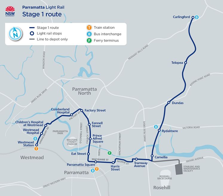 Paramatta Light Rail_stage1 route