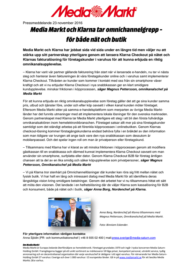 Media Markt och Klarna tar omnichannelgrepp -  för både nät och butik