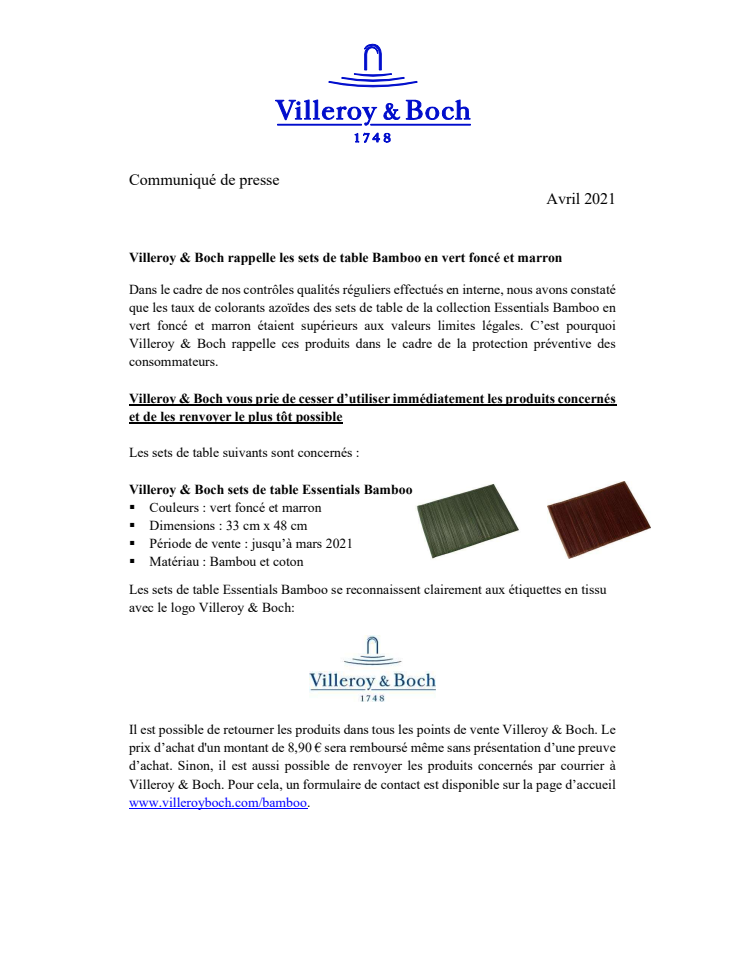 VuB_Villeroy & Boch rappelle les sets de table Bamboo en vert foncé et marron_2021_fr.pdf