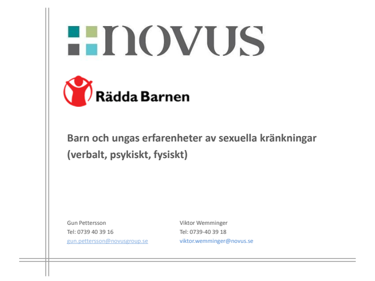 Novus: Barn och ungas erfarenheter av sexuella kränkningar