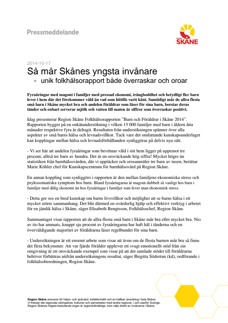 Så mår Skånes yngsta invånare - unik folkhälsorapport både överraskar och oroar